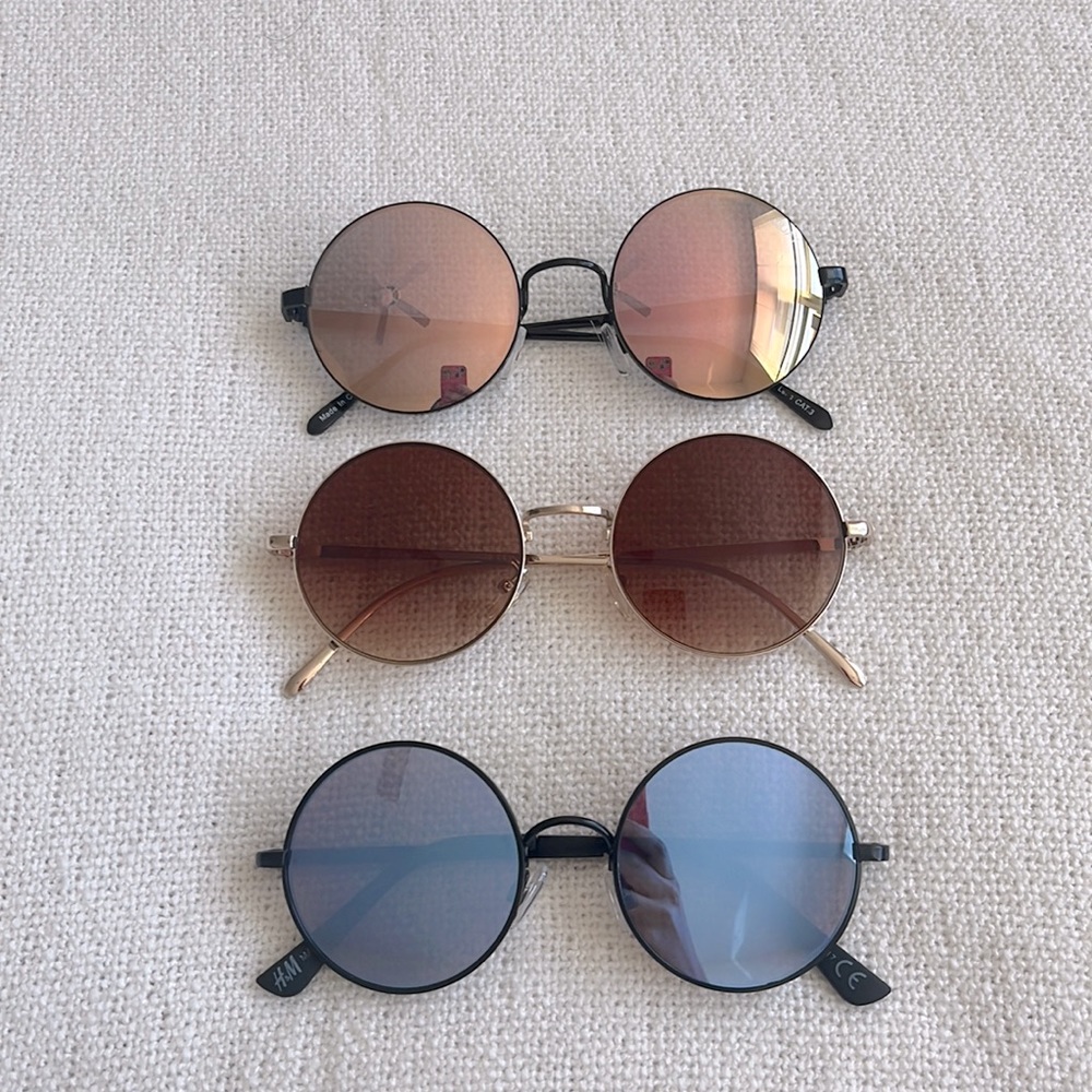 Round‎ sunglasses Quay Zara H&M